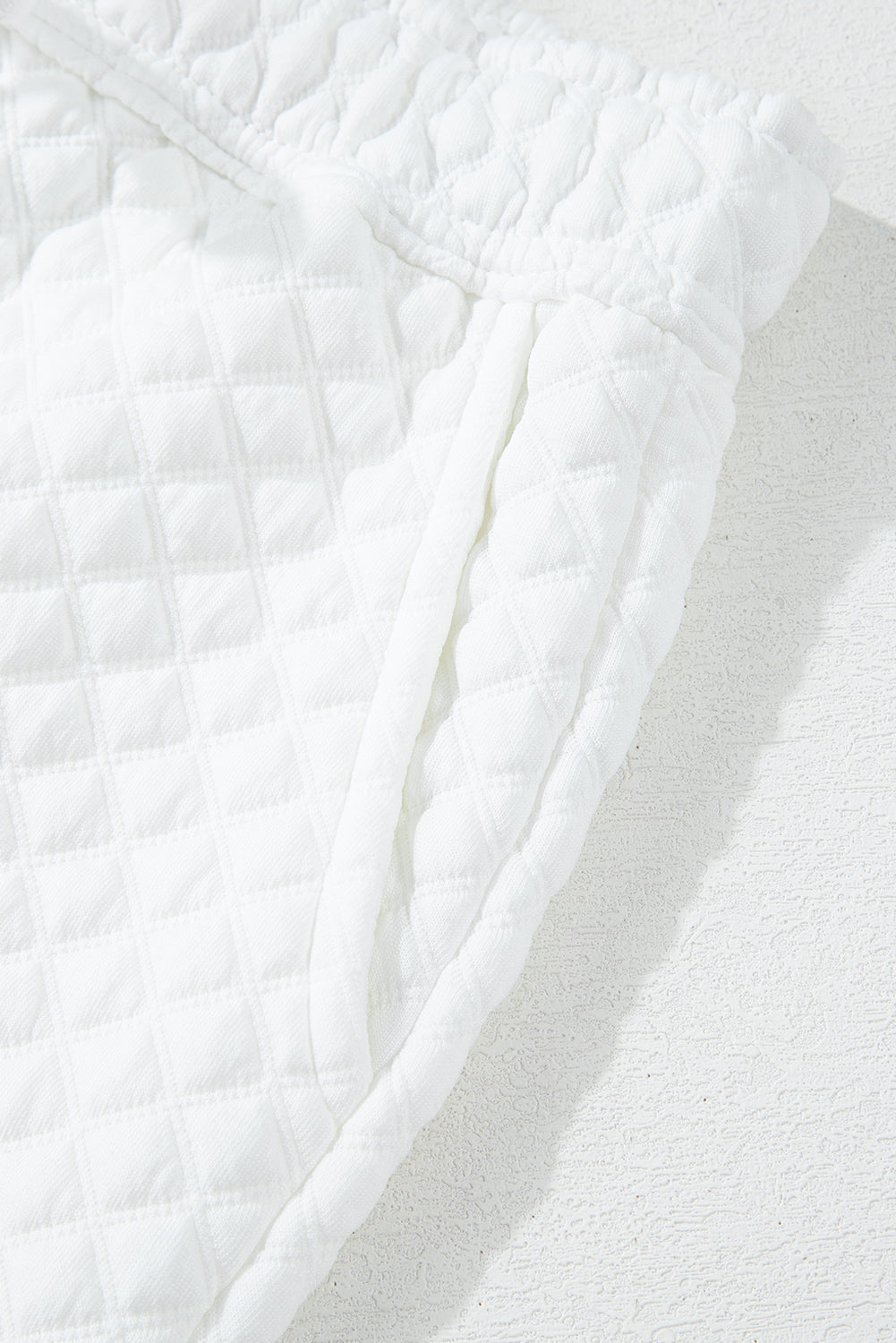 White Quilted Hoodie and Sweatpants Two Piece Set